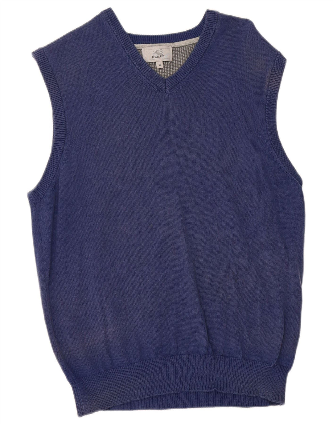 Canotta da uomo Marks & Spencer vestibilità regolare in cotone blu medio