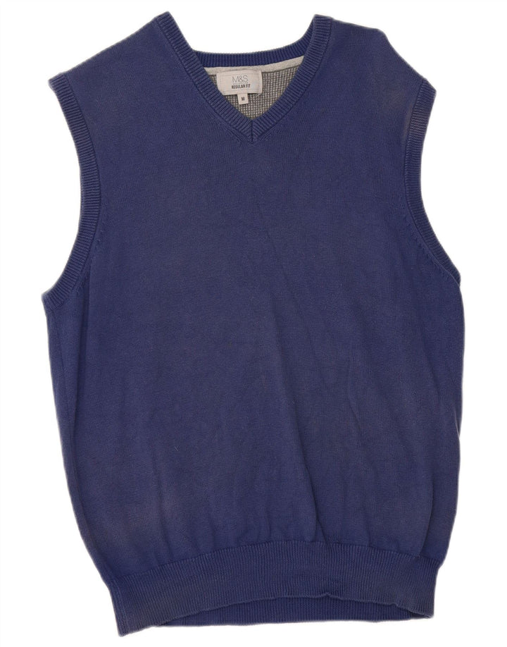 Canotta da uomo Marks & Spencer vestibilità regolare in cotone blu medio