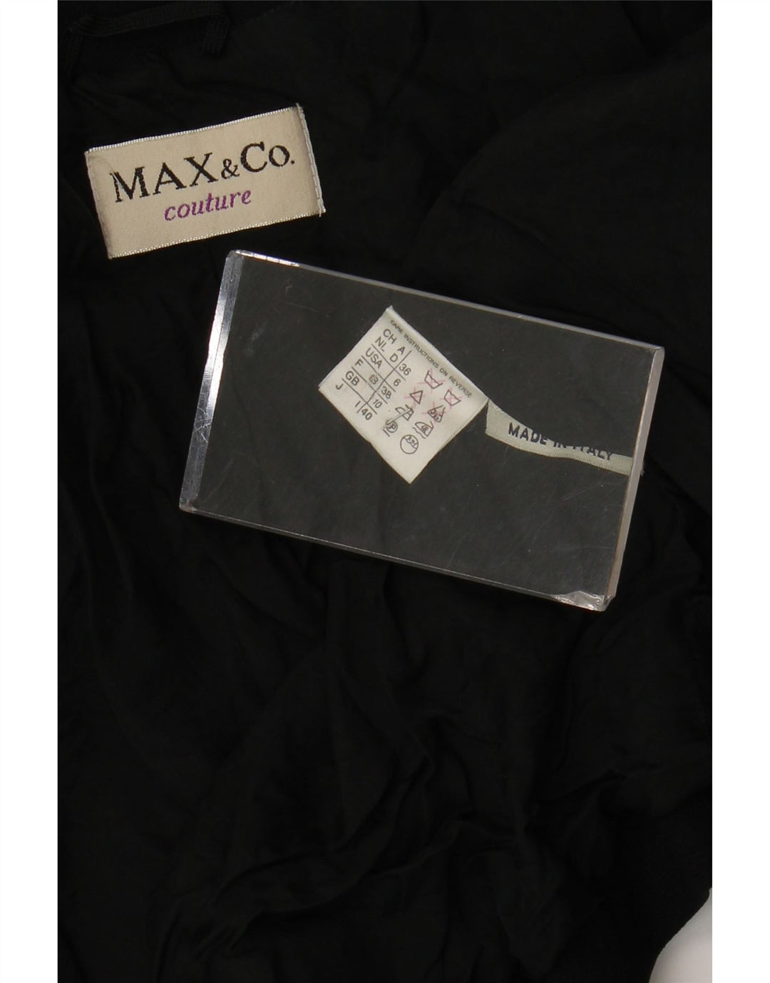 Max & Co. Giacca bolero aperta con maniche a 3/4 da donna Couture UK 10 piccola nera
