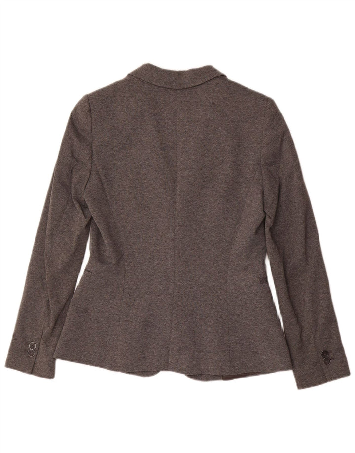ZARA Womens 1 Button Blazer Jacket UK 10 Small Grey Acetate