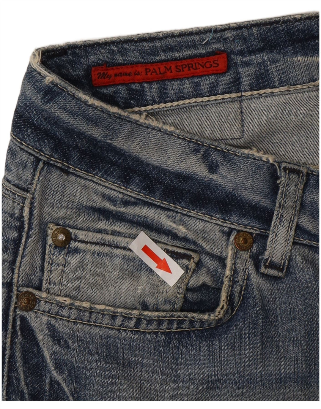Jeans dritti da donna Guess W32 L27 cotone blu