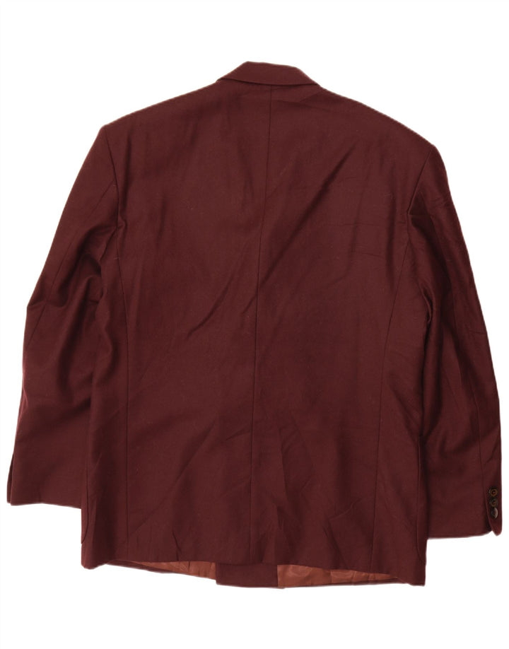 Giacca blazer doppiopetto vintage da uomo IT 52 XL Borgogna in lana vergine