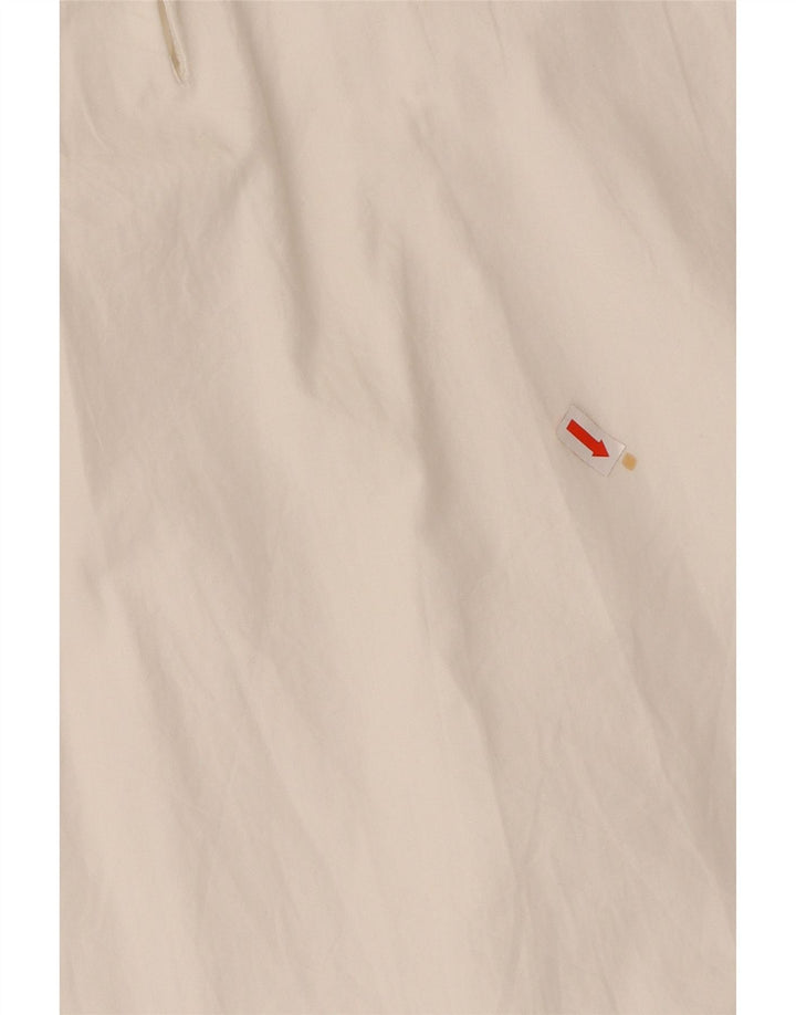 ZARA Camicetta Oversize a Maniche Lunghe da Donna UK 6 XS Cotone Bianco