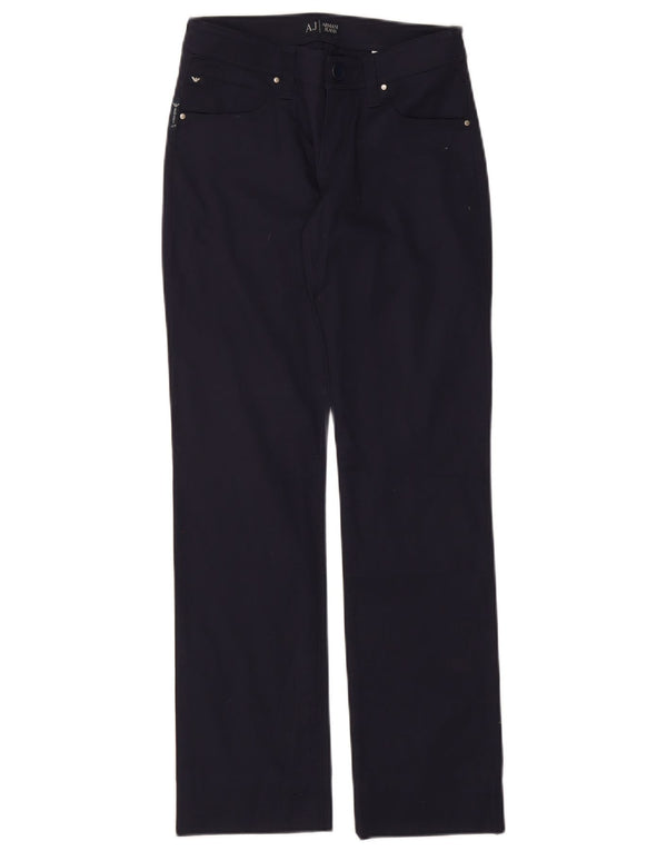 Pantaloni casual dritti da donna Armani W25 L29 classico in cotone blu navy