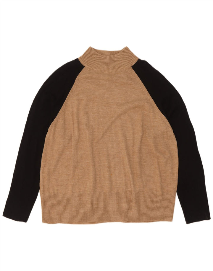 Maglione da uomo Marks & Spencer a collo alto, grande color block beige
