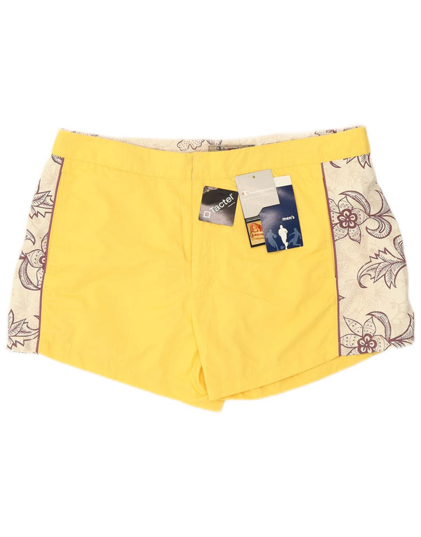 Pantaloncini da bagno grafici da uomo Champion XL giallo floreale in poliammide