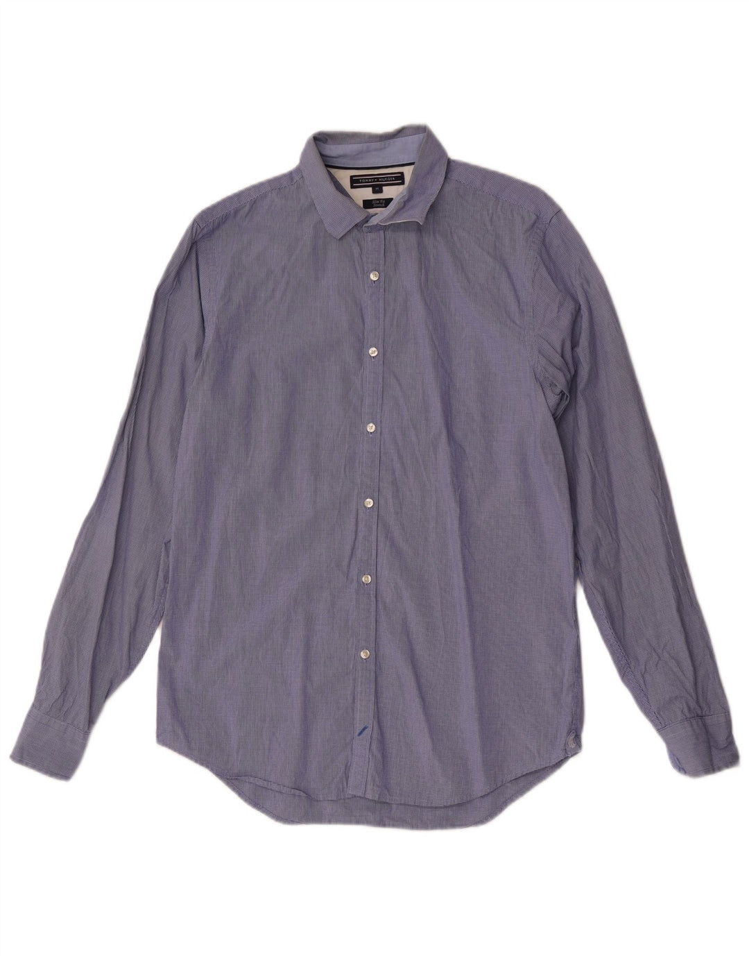 Camicia slim fit da uomo Tommy Hilfiger in cotone a quadretti blu medio