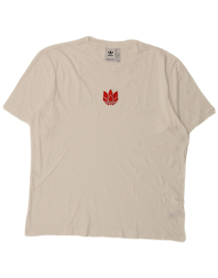 T-shirt grafica da uomo Adidas Top grande in cotone bianco