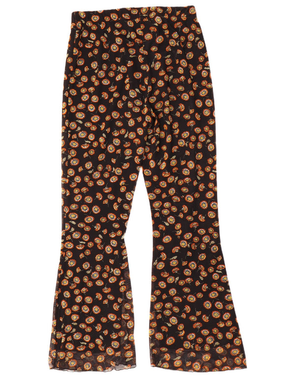 Pantaloni casual svasati da donna Joe Browns UK 12 Medium W32 L31 Nero floreale