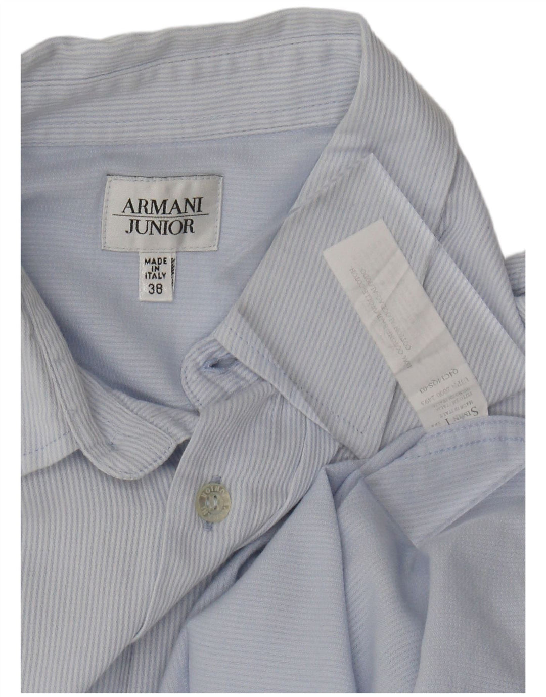 ARMANI JUNIOR Maglia Bambino 13-14 Anni Cotone Gessato Blu