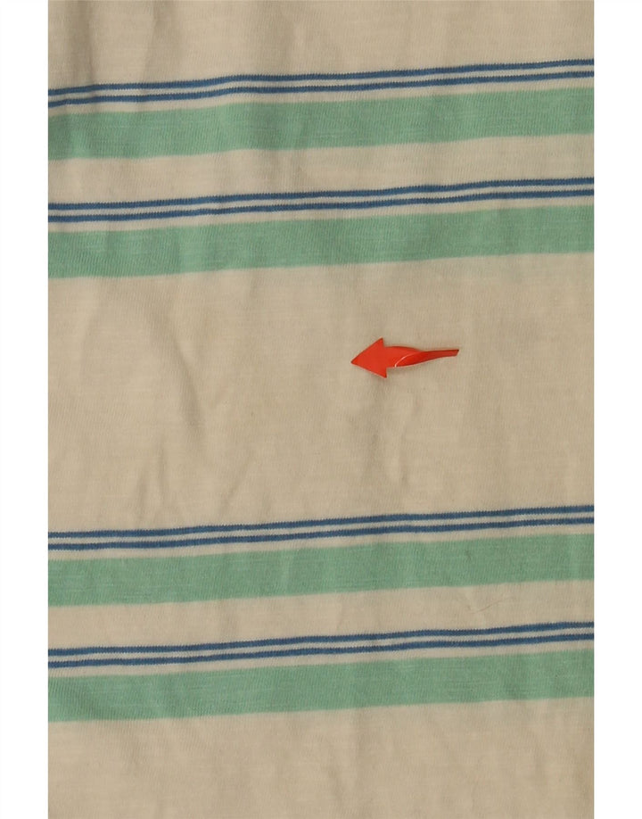 T-shirt da uomo FARAH Top in cotone a righe bianco sporco medio