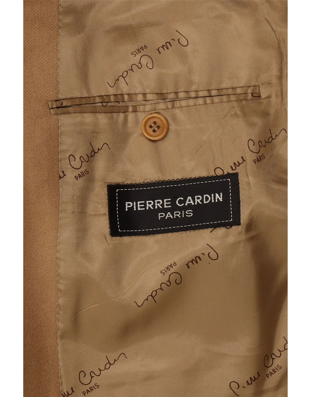 PIERRE CARDIN Giacca blazer da uomo a 2 bottoni UK 40 Large Beige