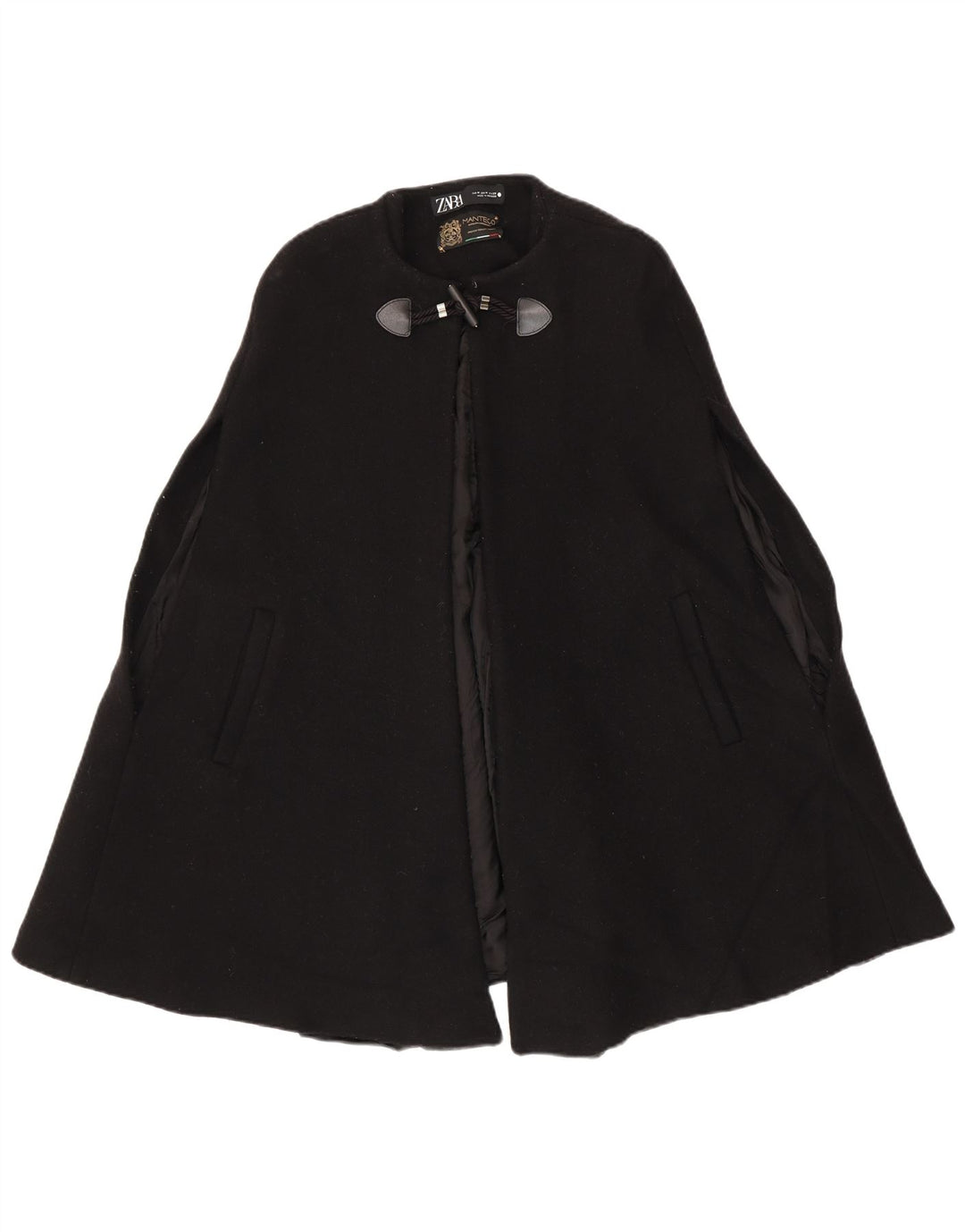 Cappotto a mantella da donna Zara UK 12 medio nero