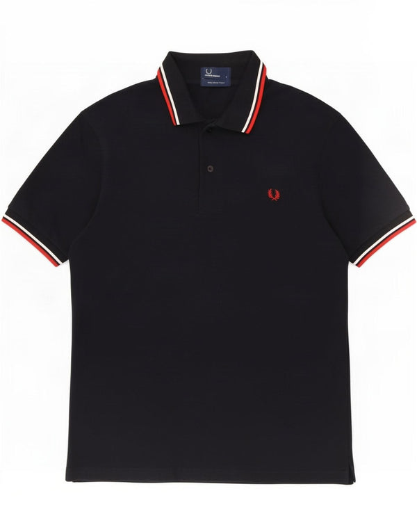 Polo da uomo Fred Perry grande in cotone blu navy