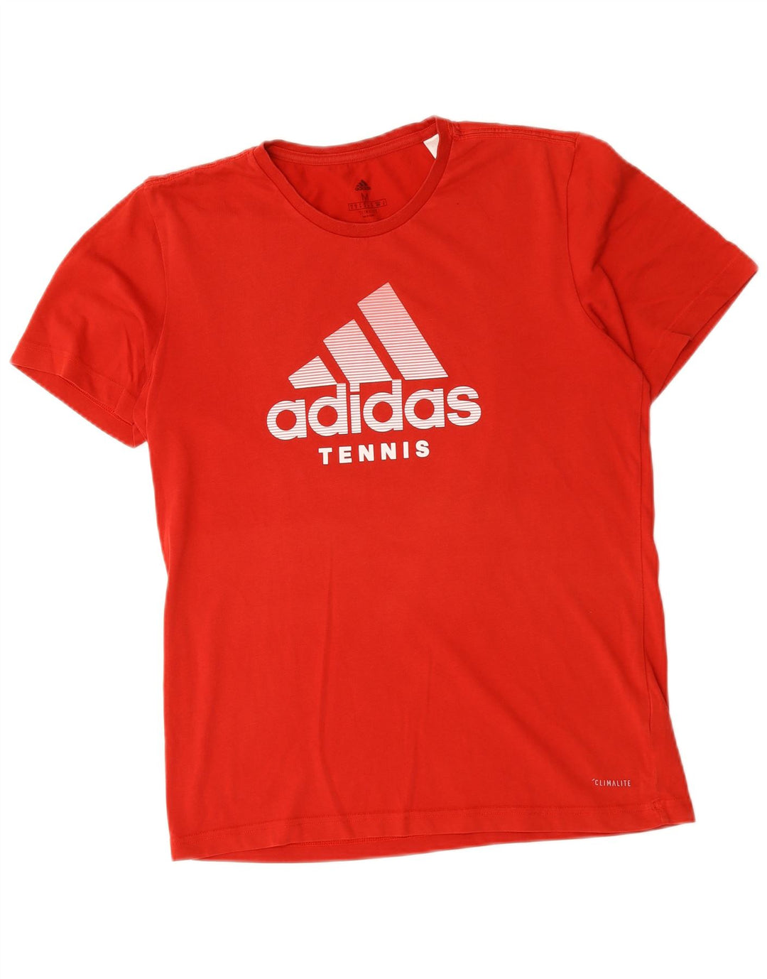 T-shirt grafica Adidas Climalite da uomo in cotone rosso medio