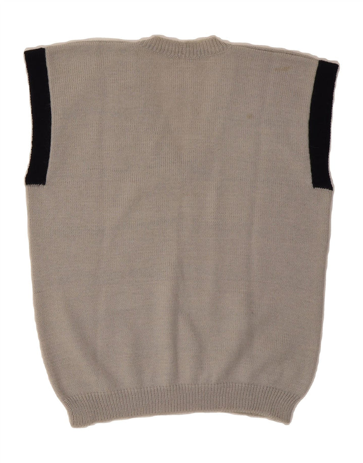 EMILIO PUCCI Mens Vest Tank Top Medium Grey Striped Wool Vintage Emilio Pucci and Second-Hand Emilio Pucci from Messina Hembry 