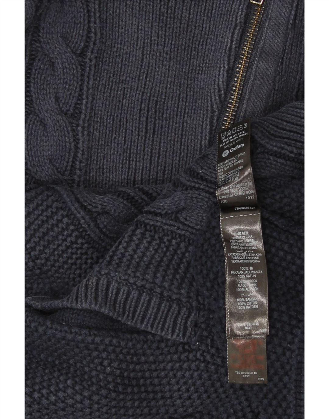 Maglione cardigan autografo da donna Marks & Spencer UK 14 grande blu navy