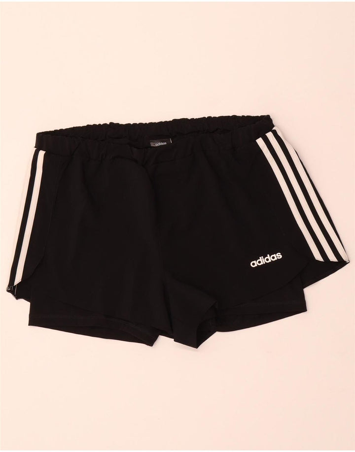 ADIDAS Womens Climalite Sport Shorts UK 12/14 Medium Black Polyester Vintage Adidas and Second-Hand Adidas from Messina Hembry 