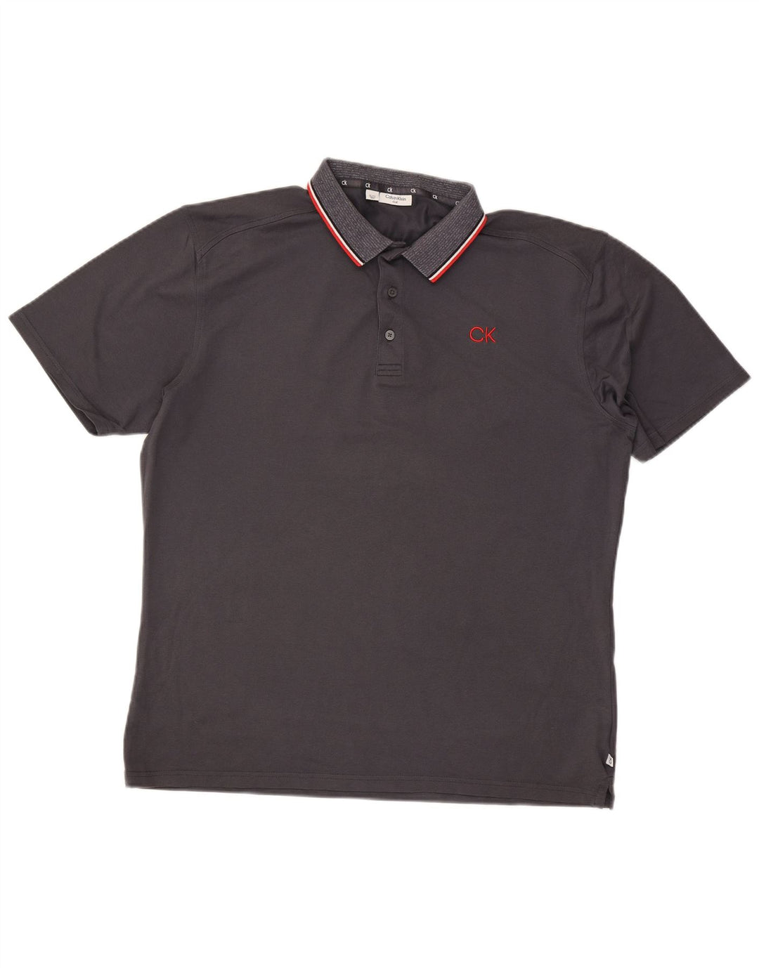 CALVIN KLEIN Mens Golf Polo Shirt XL Grey Cotton