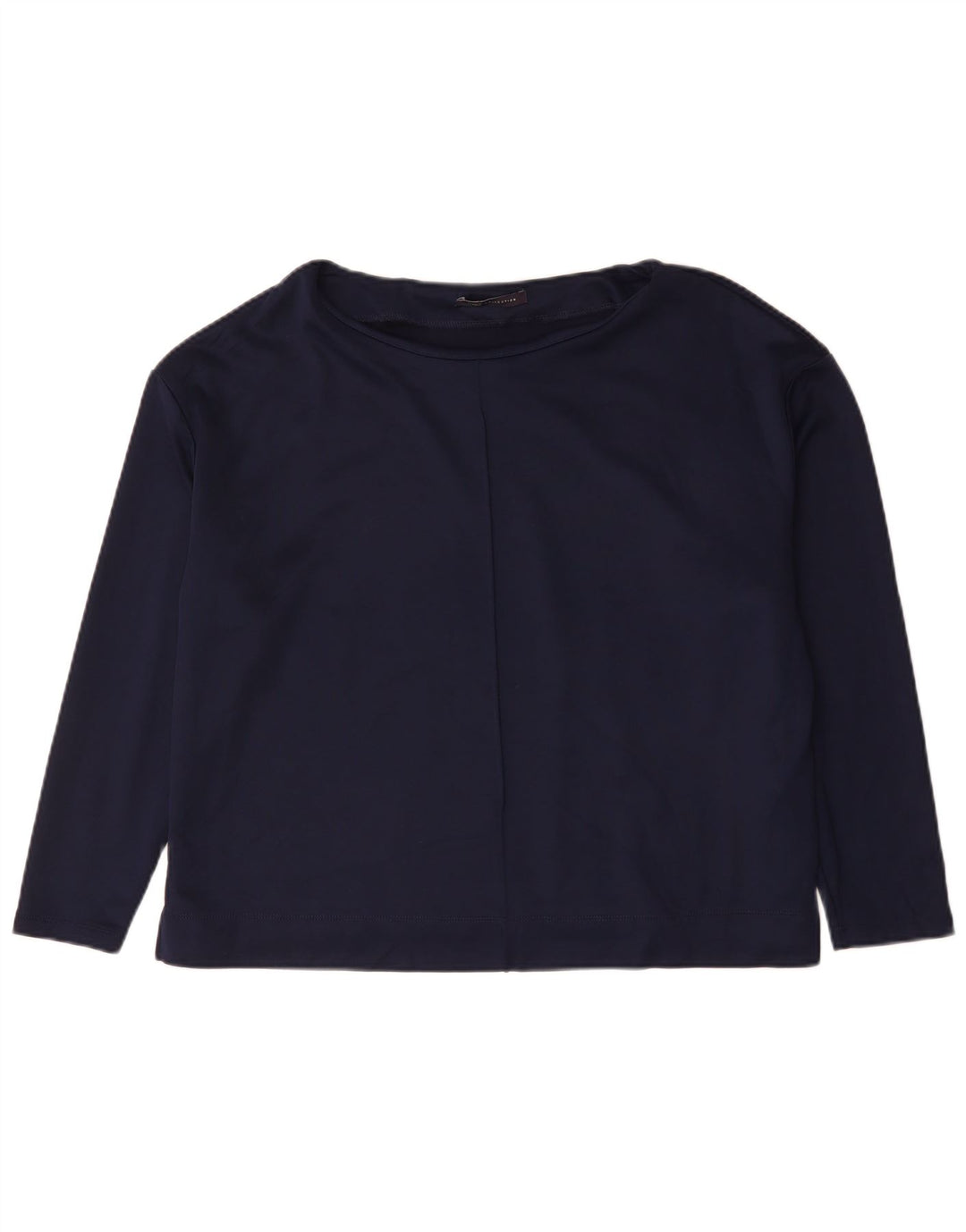 Top manica lunga da donna Marks & Spencer UK 20 2XL cotone blu navy