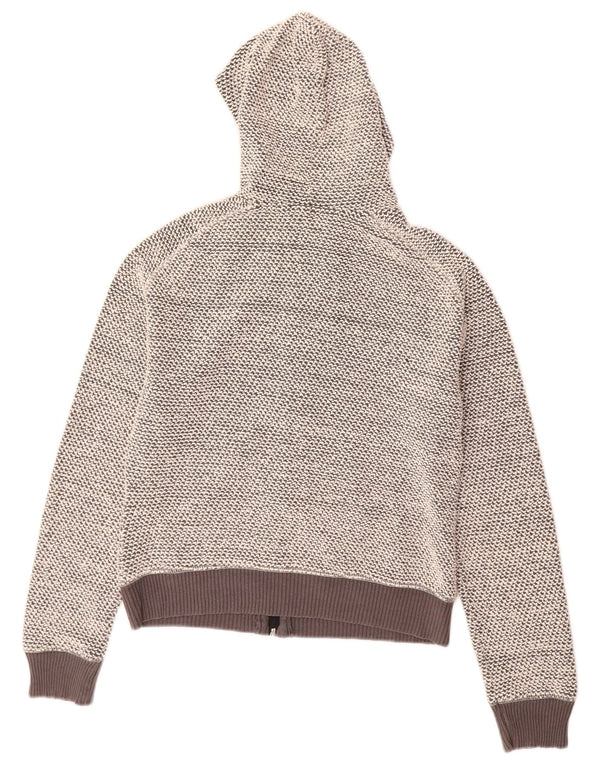 WEIRD FISH Maglione con cappuccio e zip da donna UK 6 XS Cotone grigio
