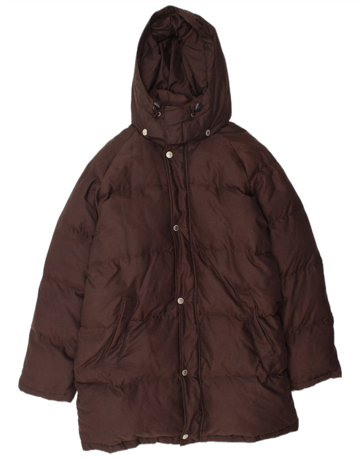 Cappotto imbottito con cappuccio da uomo Sergio Tacchini UK 42 XL poliestere marrone