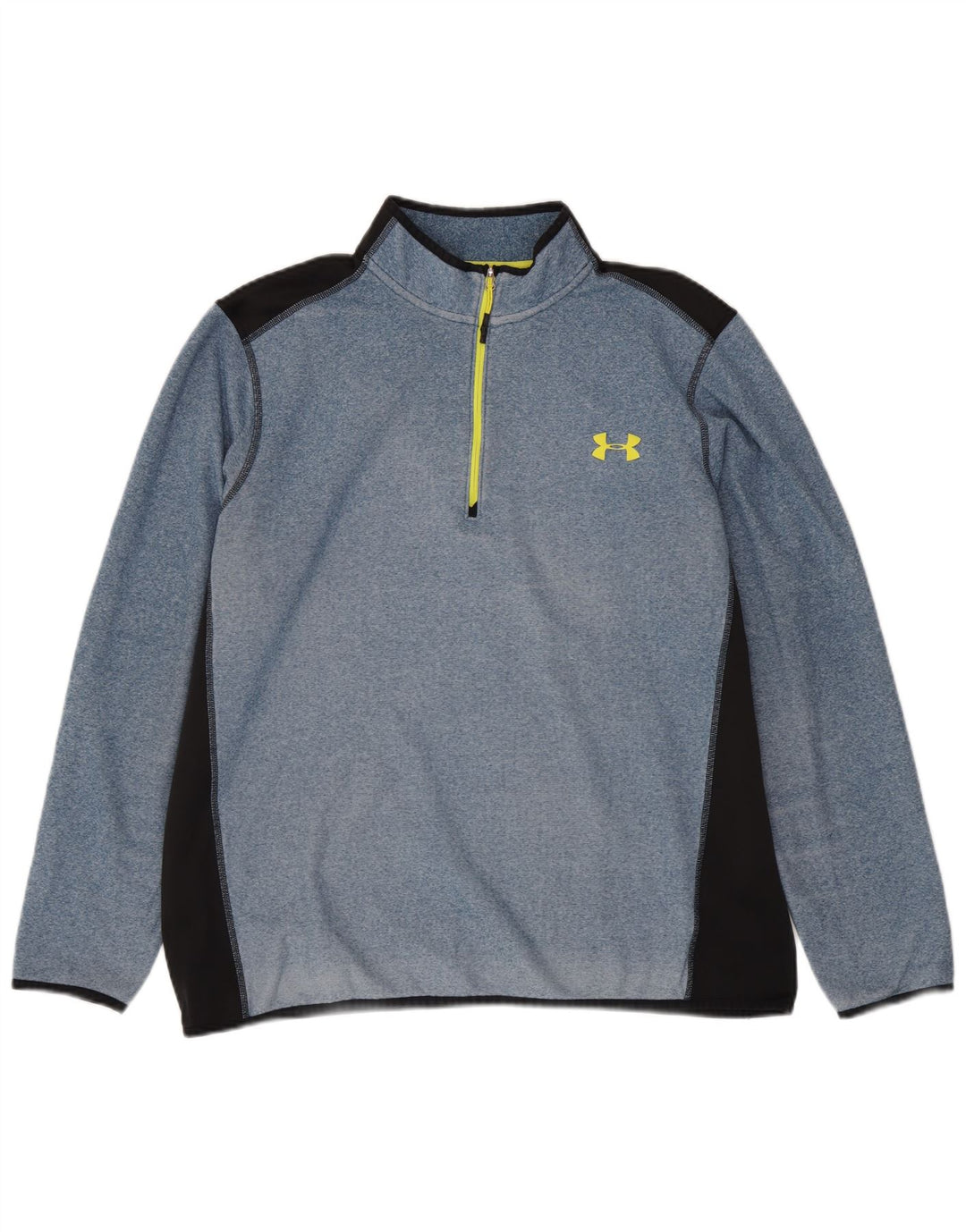 Felpa da uomo Under Armour con collo con zip, maglione XL, poliestere color block blu
