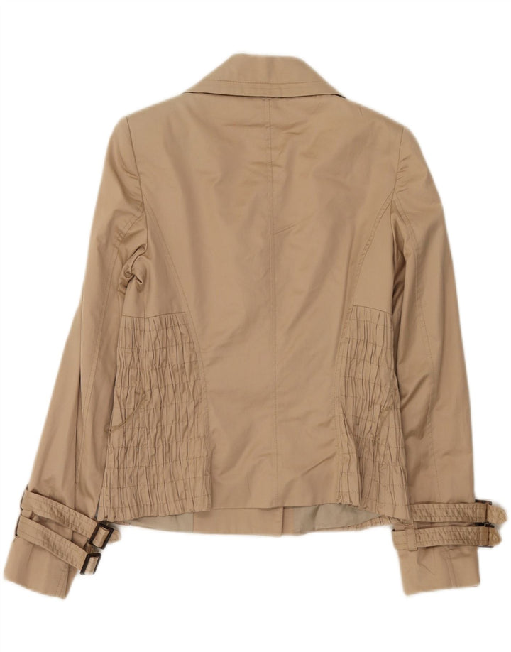 Giacca blazer aperta da donna Zara UK 8 piccola in cotone beige