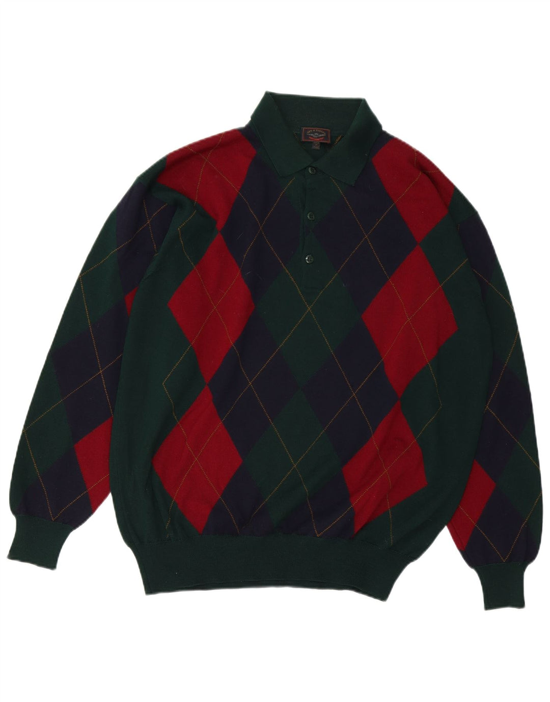 Sky & Eagle Maglione da uomo con collo alto Maglione grande verde a rombi/diamante