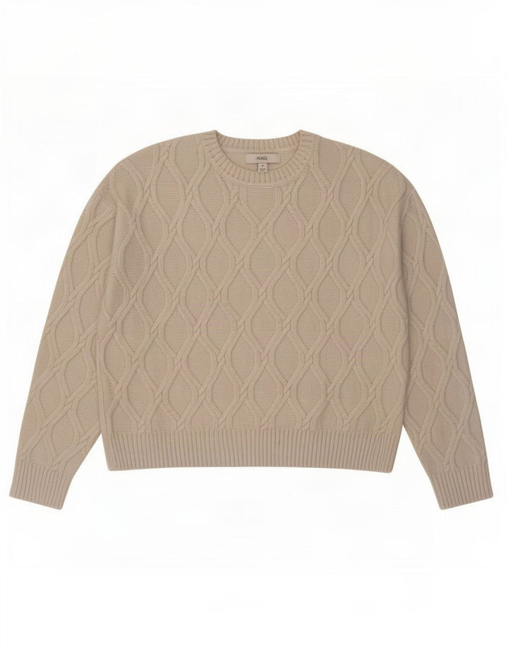 Maglione maglione girocollo da donna Marks & Spencer UK 14 Beige medio