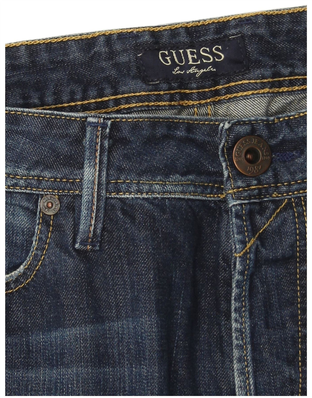 Jeans dritti regolari da uomo Guess Rebel W34 L34 Blu