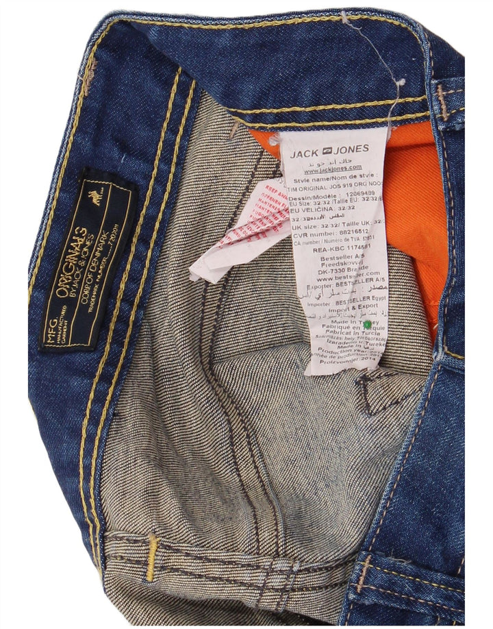 JACK & JONES Jeans slim da uomo W32 L32 Blu Cotone