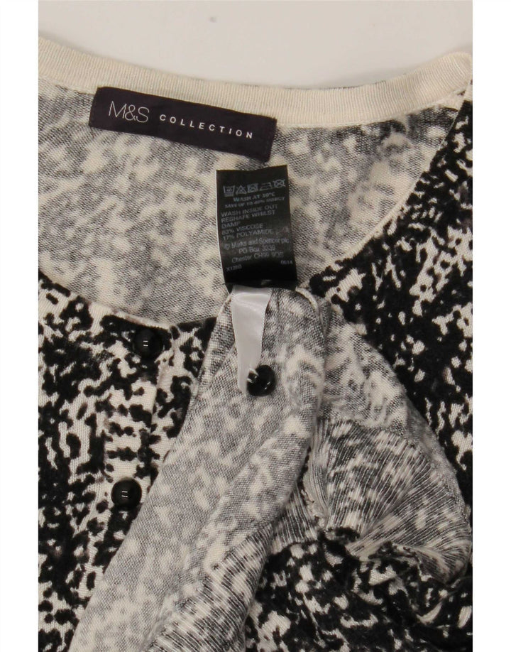 Maglione cardigan da donna con motivo astratto Marks & Spencer UK 16 grande nero