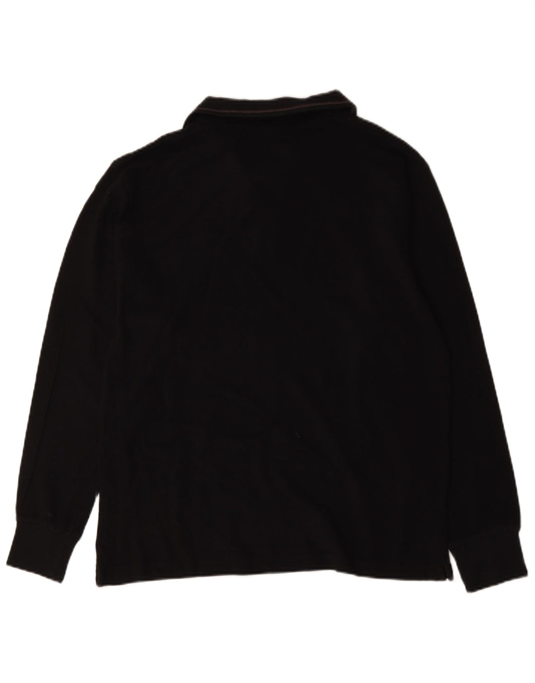 Polo da uomo a maniche lunghe Charro grande in cotone nero