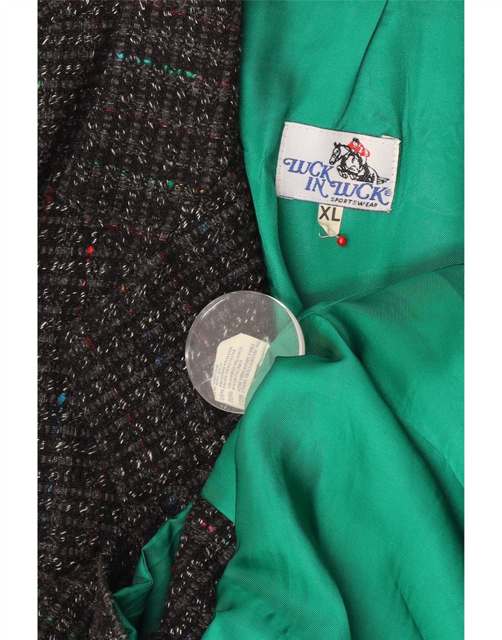 Luck in Luck Giacca blazer da uomo a 3 bottoni UK 42 XL Lana screziata grigia