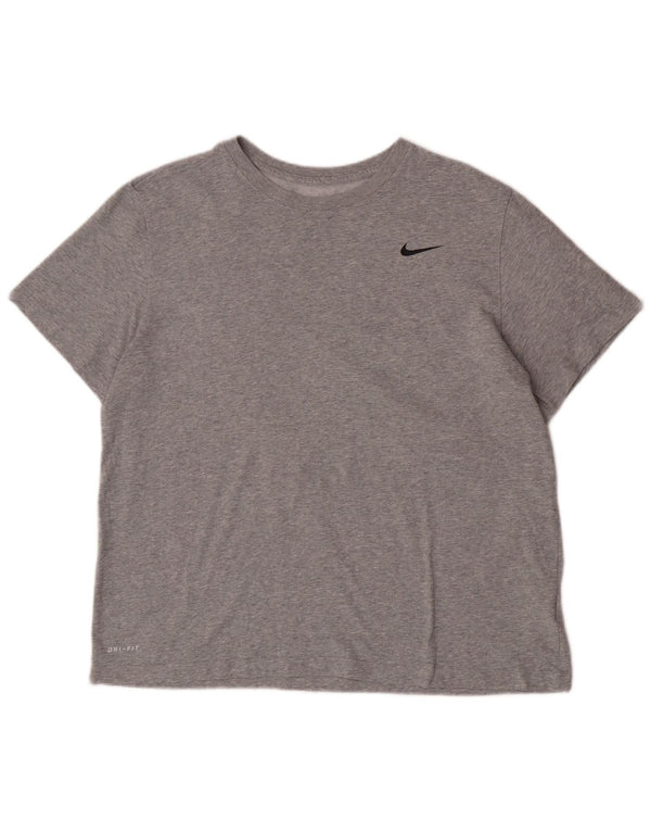 T-shirt Nike Dri Fit da uomo XL in cotone chiazzato grigio