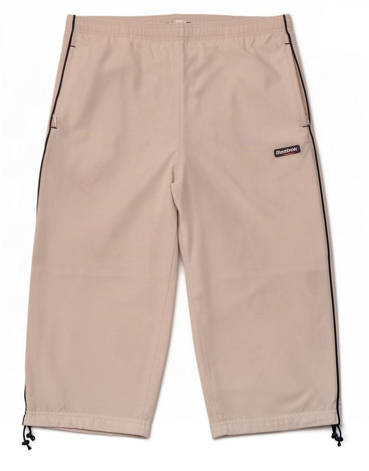 Pantaloncini sportivi Reebok da uomo Bermuda piccoli in poliestere bianco
