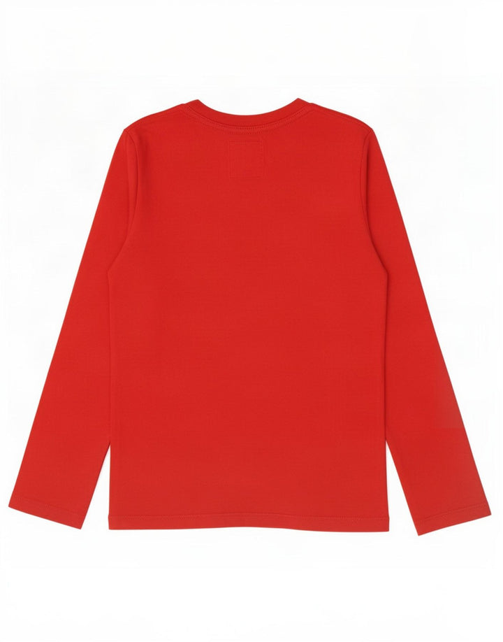Levi's Boys Graphic Top manica lunga 9-10 anni in cotone rosso