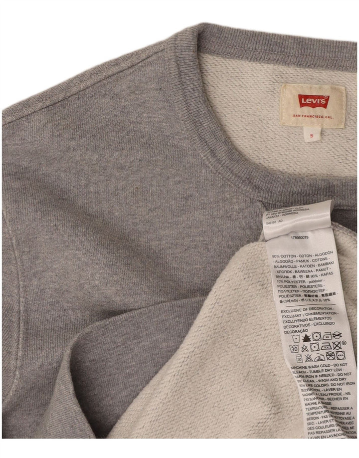 LEVI'S Felpa con grafica da uomo Maglione piccolo in cotone grigio