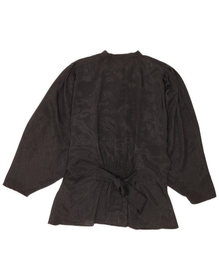 Camicetta da donna Fascino UK 14 Poliestere nero medio con stampa animalier