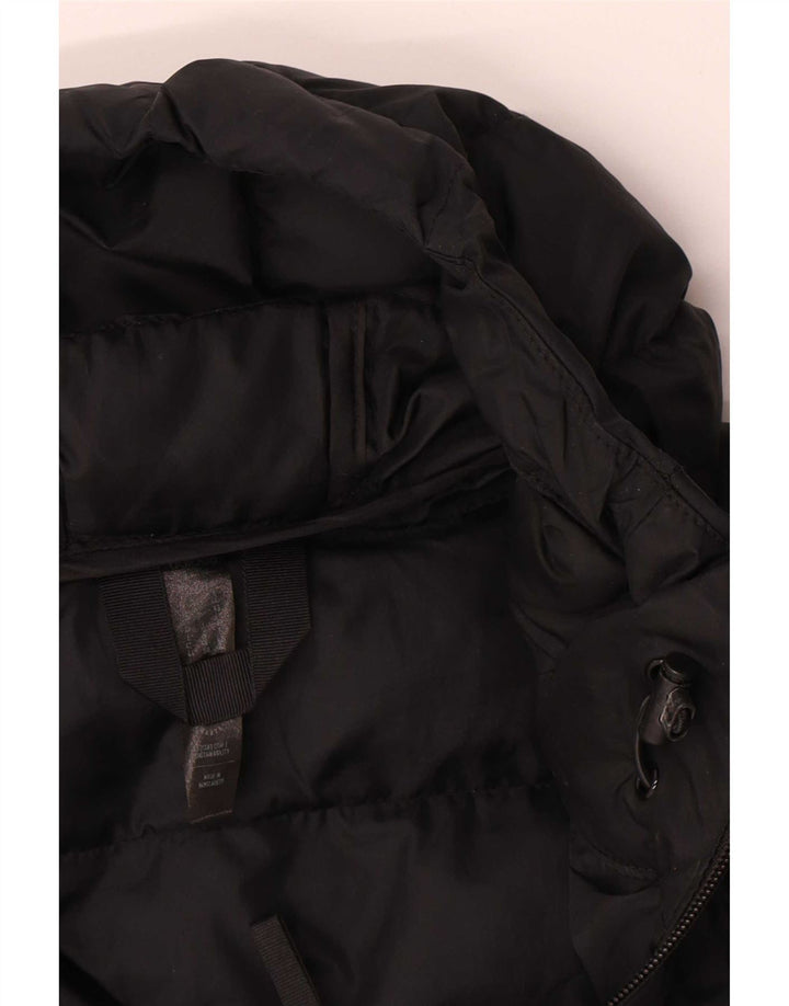 Giacca imbottita con cappuccio da donna Adidas UK 16 grande poliestere nero