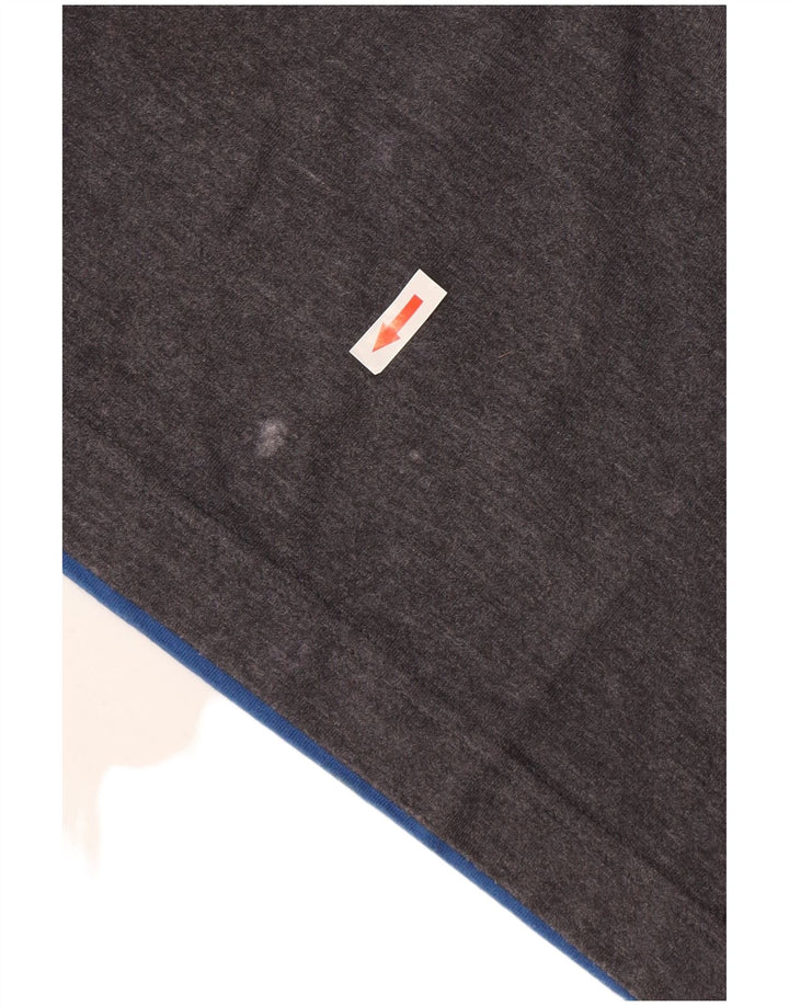 Polo Diadora Uomo In Cotone Colourblock Grigio Medio