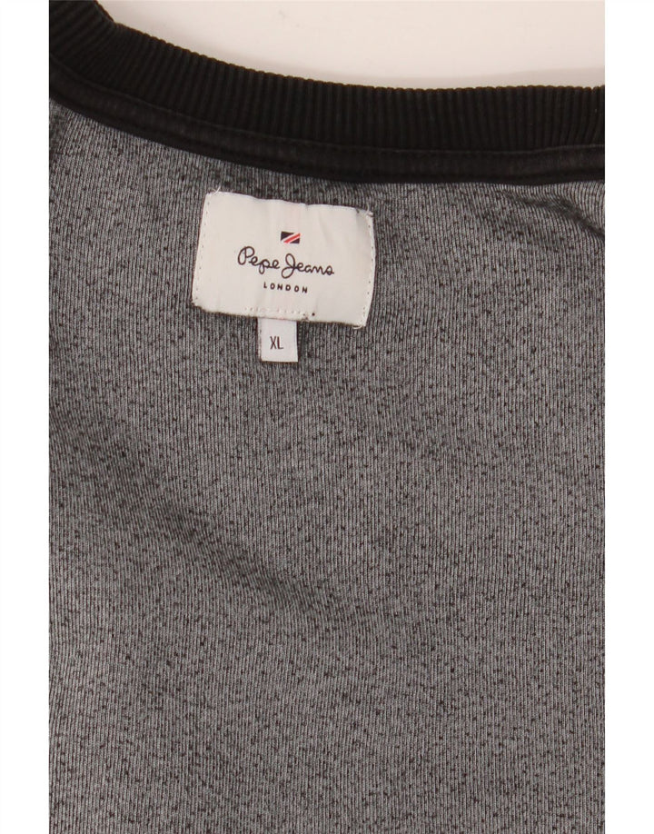 PEPE JEANS Felpa con grafica oversize da donna UK 18 XL Nera