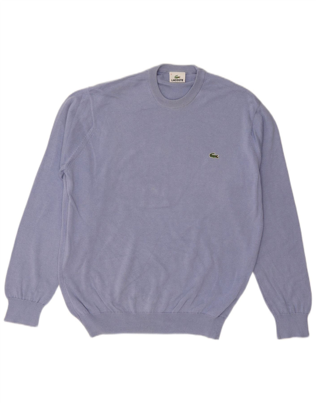 LACOSTE Maglione girocollo da uomo taglia 5 grande cotone blu