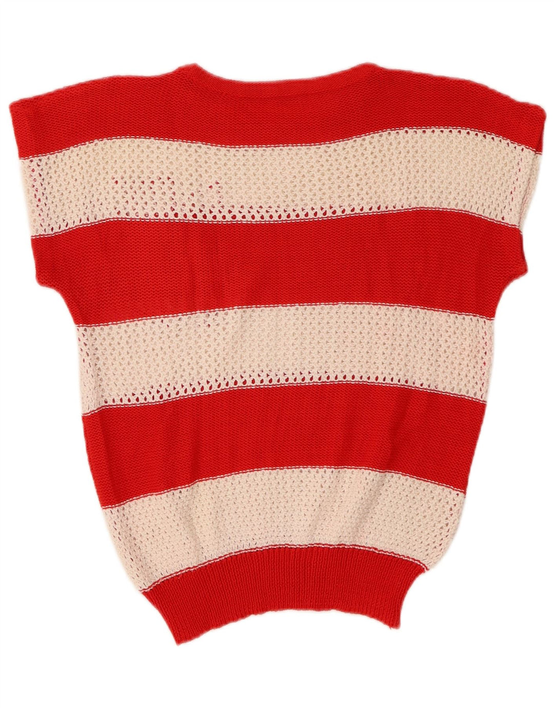 Maglione maglione girocollo corto da donna VINTAGE UK 14 medio multicolore