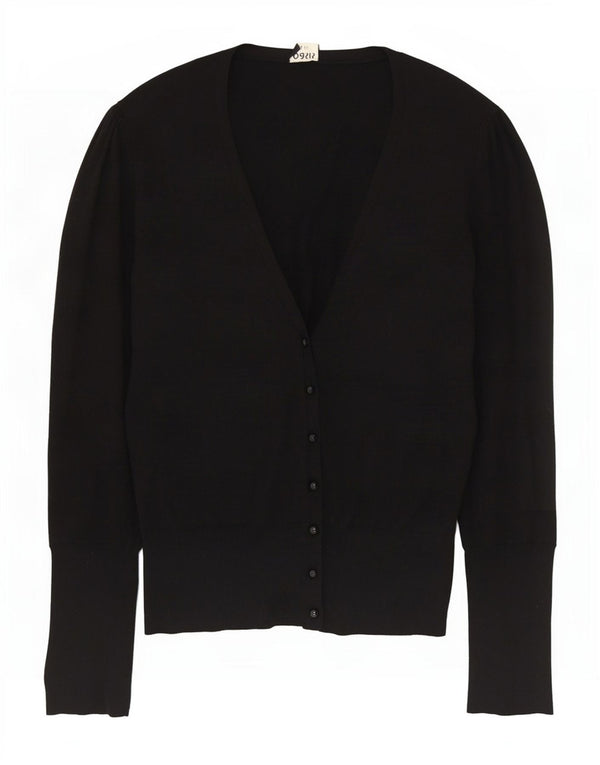 Maglione cardigan da donna Oasis UK 14 cotone nero medio