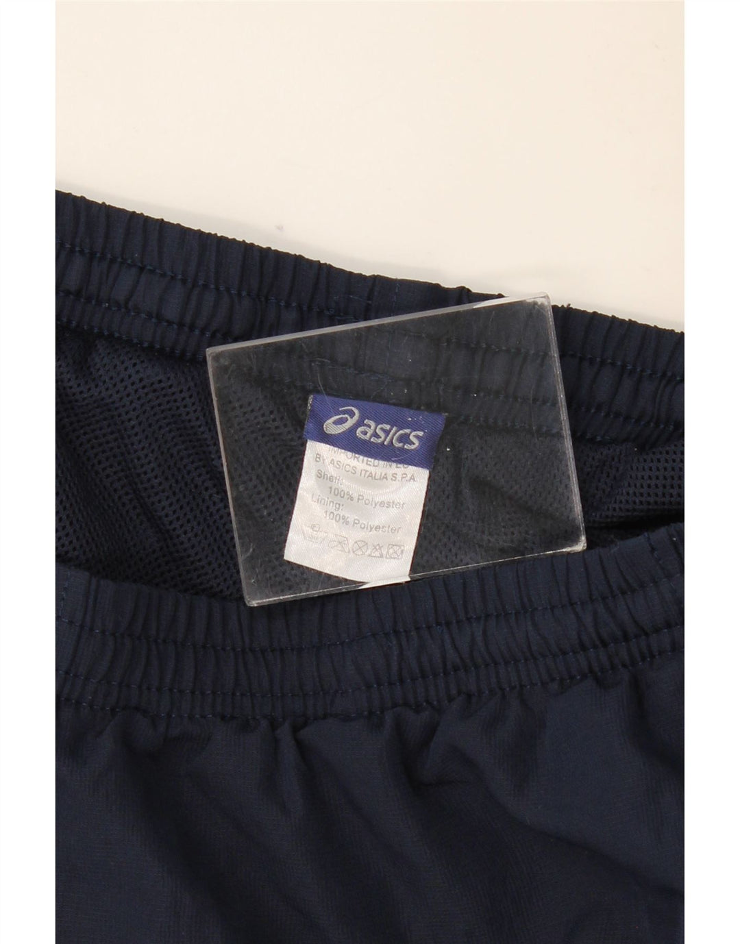 Pantaloni da tuta con grafica ASICS da donna UK 14 Large in poliestere blu navy