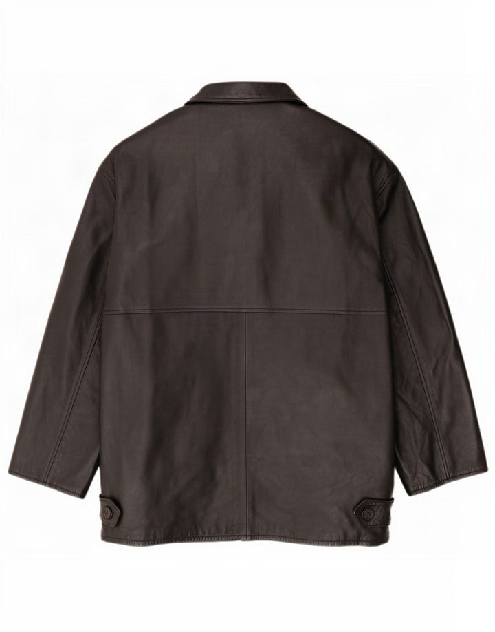 Giacca in pelle vintage da uomo IT 52 XL Nera