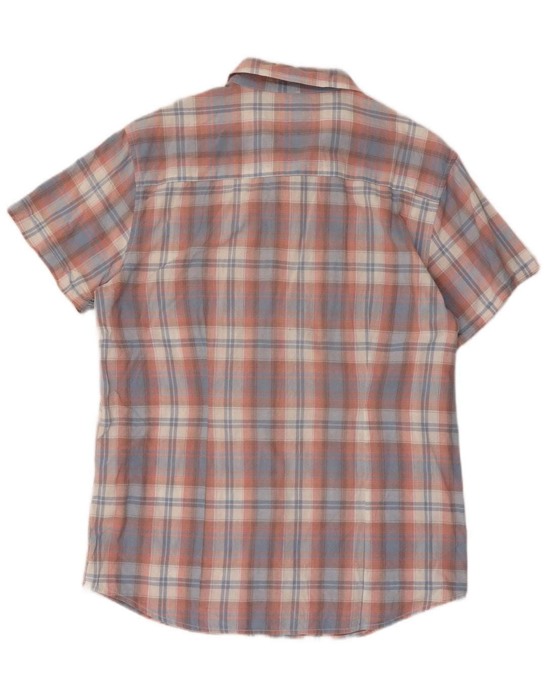 Camicia slim da uomo a maniche corte Wrangler XL in cotone a quadri blu