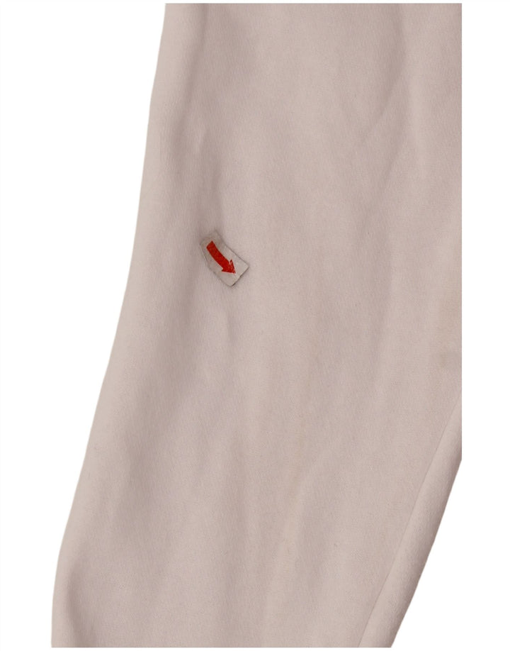 FILA Felpa da donna con collo con zip grafica Maglione UK 16 Grande cotone bianco